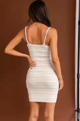 Chambery Ribbed Knit Mini Dress White